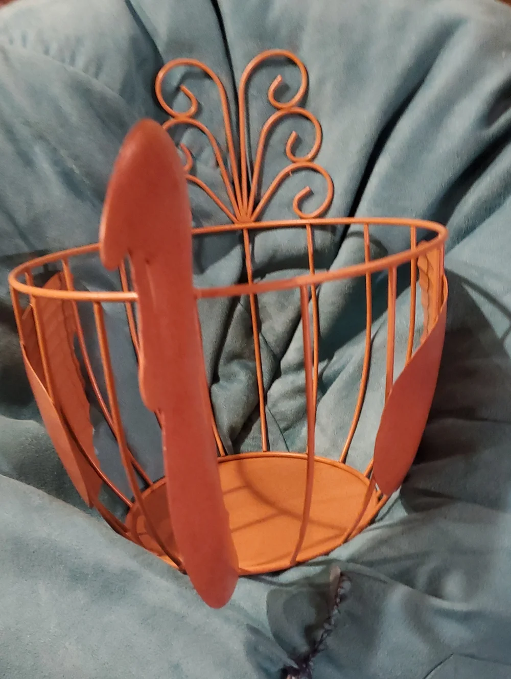 Decorative Metal Turkey Basket - Rust Brown Home Accent